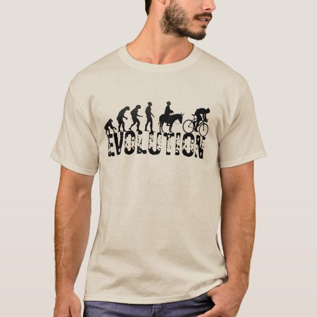 Cycling Evolution Shirt - Funny Bikers Tee Design (Front)