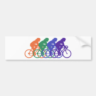 Cycling (female) bumper sticker