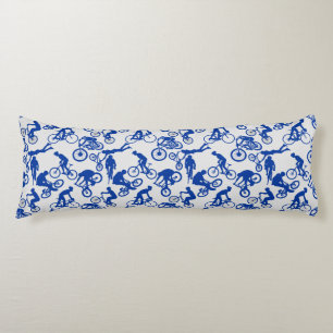 Cycling Freestyles Pattern.w x4 OffWhite BG Body Pillow