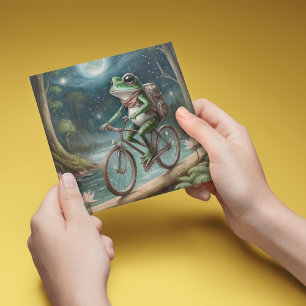 Cycling frog holiday card