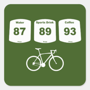 Cycling Fuel: Water, Sports Drink, Coffee Square Sticker