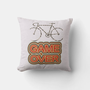Cycling Game Over Throw Pillow