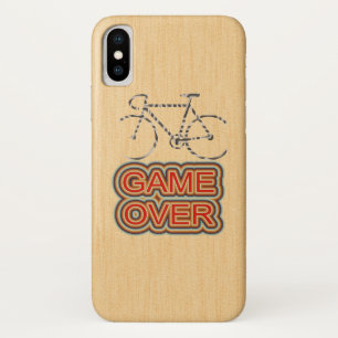 Cycling Game Over. Wood Background Case-Mate iPhone Case