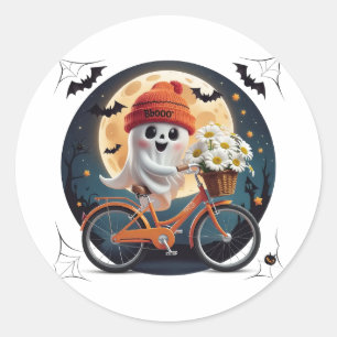 Cycling Ghost Classic Round Sticker