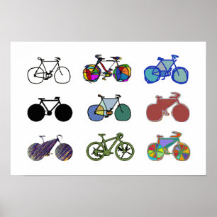 cycling :) graphic-bikes illustrations poster