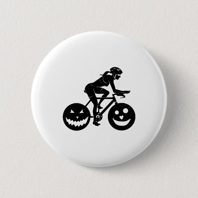 Cycling Halloween 2 Inch Round Button (Front)
