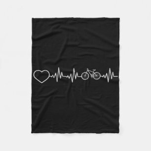 Cycling Heartbeat Heart Mountain Biking Bicycle He Fleece Blanket