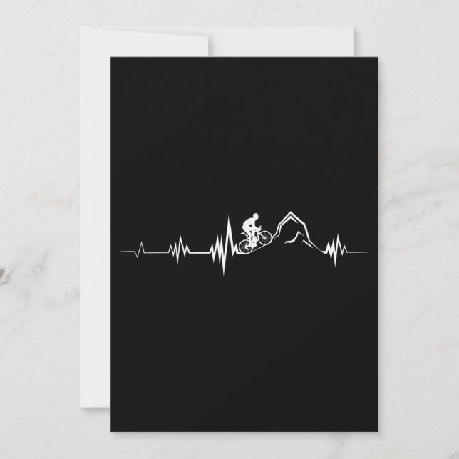 Cycling Heartbeat Racing Bicycle Mountain Bike Invitation (Front)