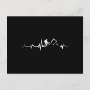 Cycling Heartbeat Racing Bicycle Mountain Bike Postcard
