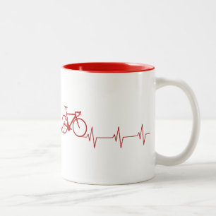 Cycling Heartbeat Two-Tone Coffee Mug