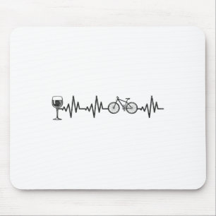 Cycling Heartbeat Wine Mountain Biking Bicycle Cyc Mouse Pad