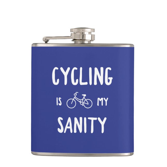 Cycling Is My Sanity Hip Flask (Front)