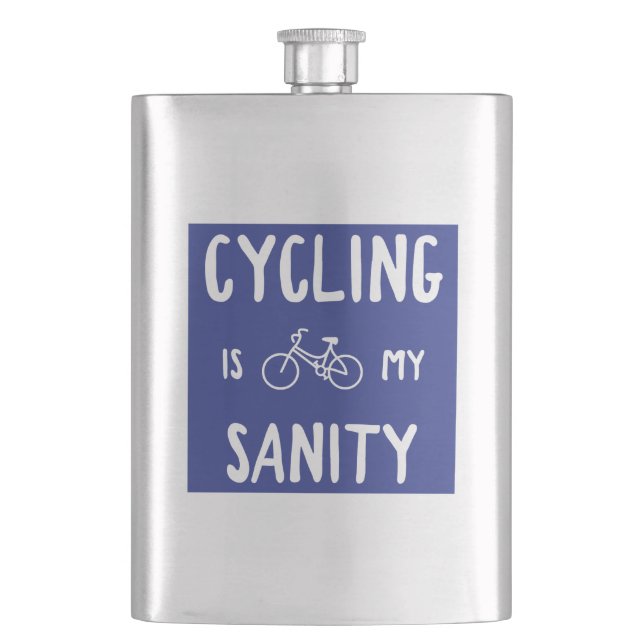 Cycling Is My Sanity Hip Flask (Front)