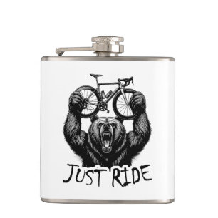 Cycling Just Ride Bear Hip Flask