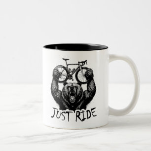 Cycling Just Ride Bear Two-Tone Coffee Mug