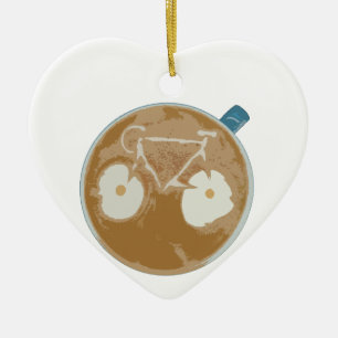 Cycling Latte Art Ceramic Ornament