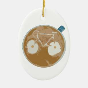 Cycling Latte Art Ceramic Ornament