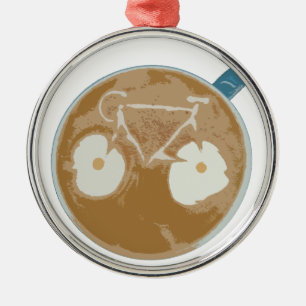 Cycling Latte Art Metal Ornament