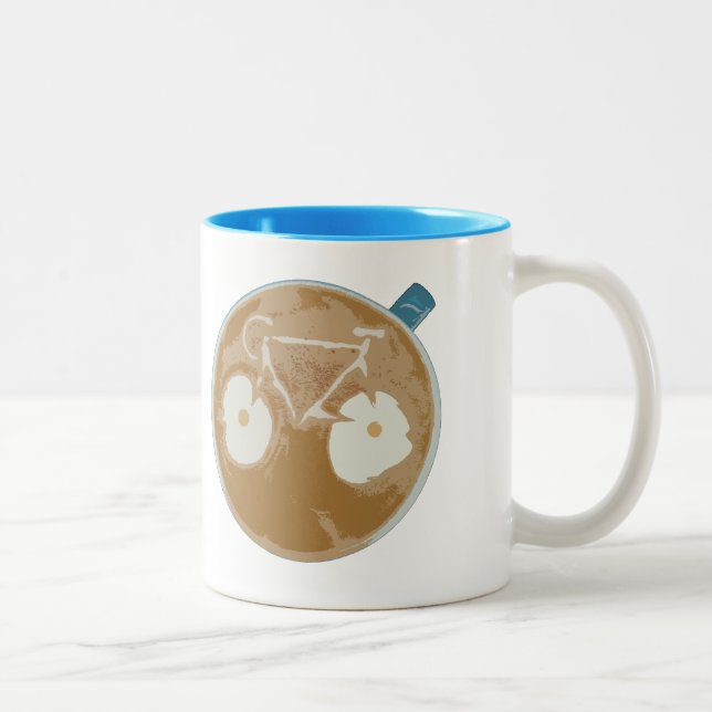 Cycling Latte Art Two-Tone Coffee Mug (Right)