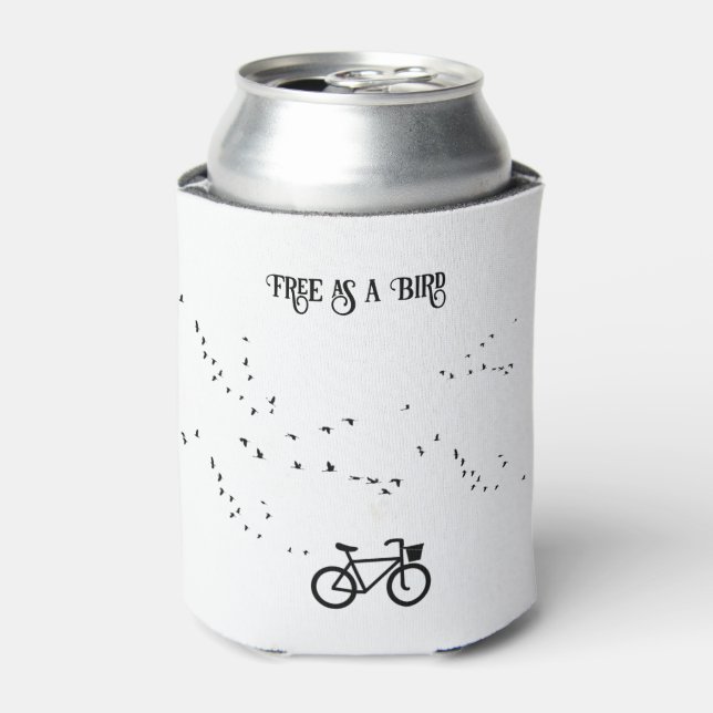 Cycling Life, free as a bird customizable Can Cooler (Can Front)
