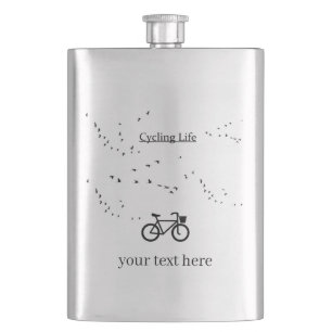 Cycling Life, free as a bird customizable Hip Flask