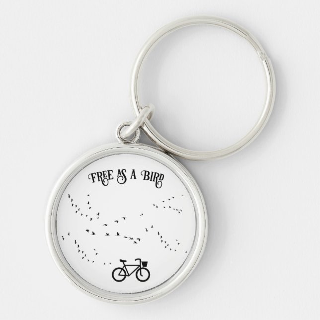 Cycling Life, free as a bird customizable Keychain (Front)