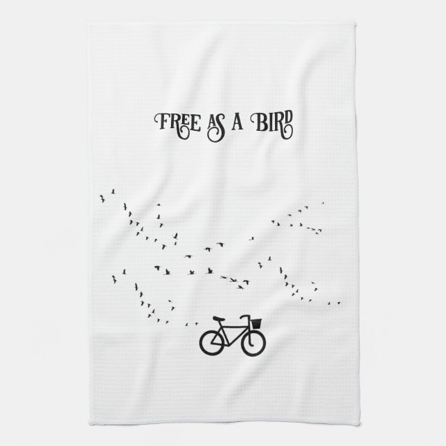 Cycling Life, free as a bird customizable Kitchen Towel (Vertical)