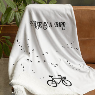 Cycling Life, free as a bird customizable Sherpa Blanket