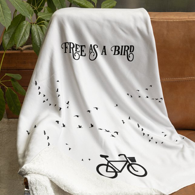 Cycling Life, free as a bird customizable Sherpa Blanket (Creator Uploaded)