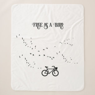Cycling Life, free as a bird customizable Sherpa Blanket