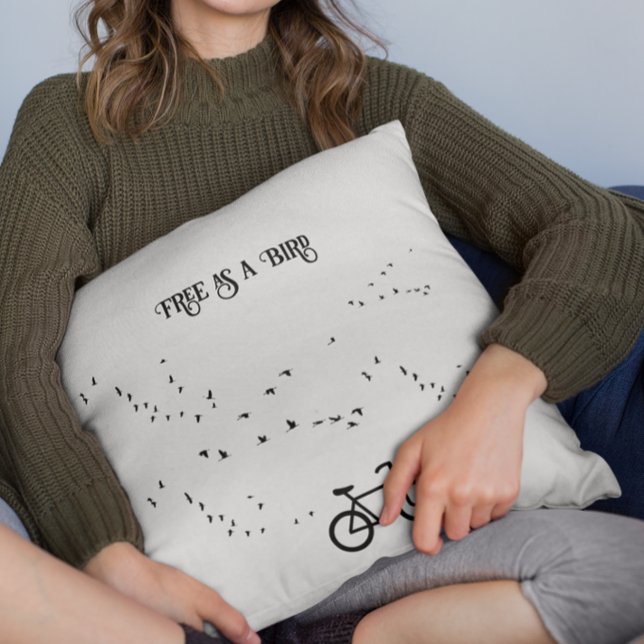 Cycling Life, free as a bird customizable Throw Pillow (Creator Uploaded)