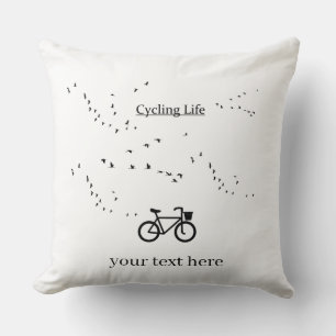 Cycling Life, free as a bird customizable Throw Pillow