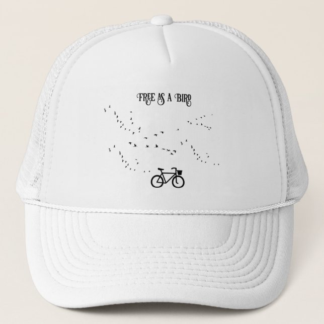 Cycling Life, free as a bird customizable Trucker Hat (Front)