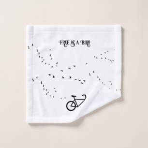 Cycling Life, free as a bird customizable Wash Cloth