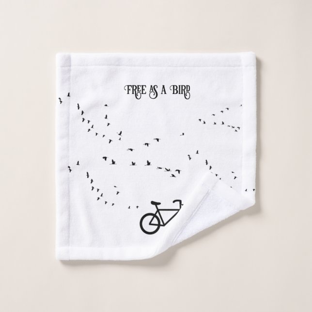 Cycling Life, free as a bird customizable Wash Cloth (Wash Cloth)