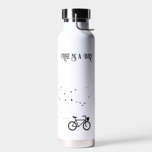 Cycling Life, free as a bird customizable Water Bottle