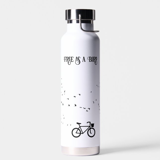 Cycling Life, free as a bird customizable Water Bottle (Left)