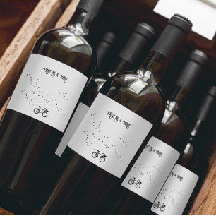 Cycling Life, free as a bird customizable Wine Label