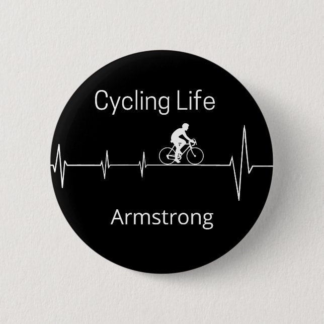 Cycling Life, Heartbeat customizable 2 Inch Round Button (Front)