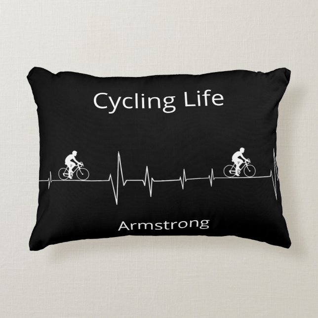 Cycling Life, Heartbeat customizable Accent Pillow (Front)