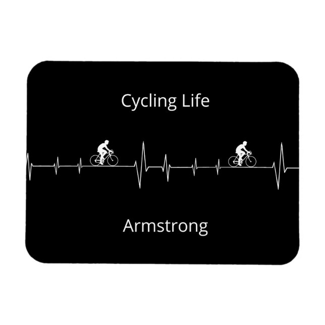 Cycling Life, Heartbeat customizable Magnet (Horizontal)