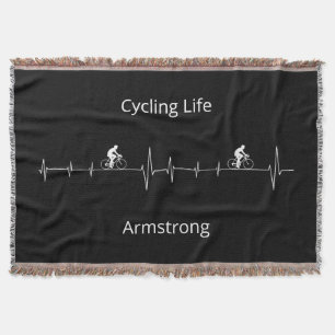 Cycling Life, Heartbeat customizable Throw Blanket