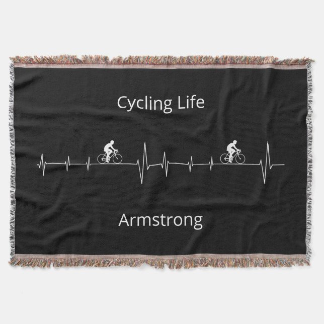 Cycling Life, Heartbeat customizable Throw Blanket (Front)