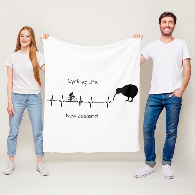Cycling Life, New Zealand customizable Fleece Blanket (In Situ)