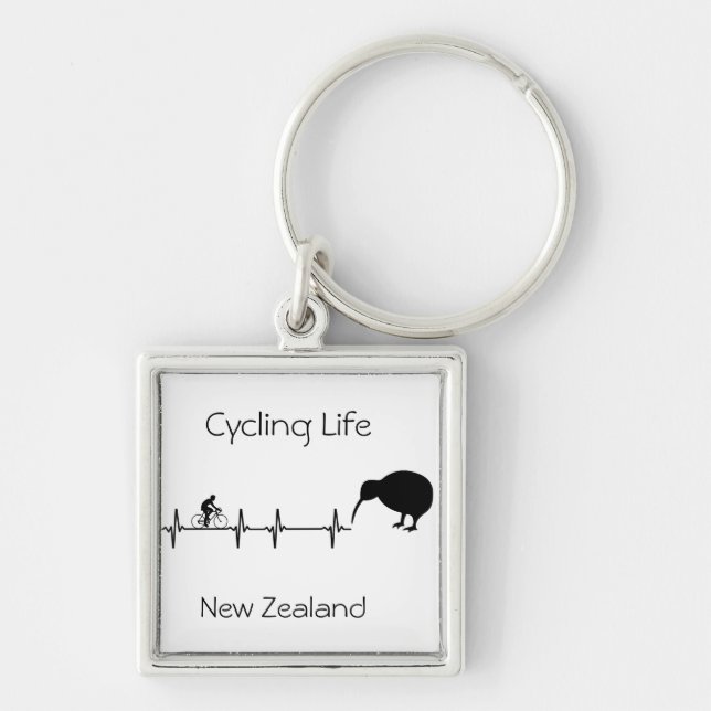 Cycling Life, New Zealand customizable Keychain (Front)