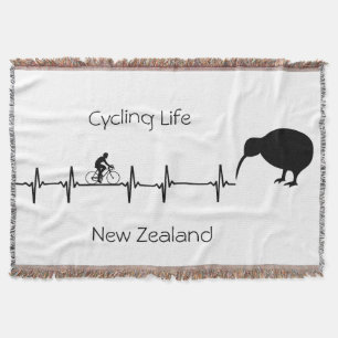 Cycling Life, New Zealand customizable Throw Blanket