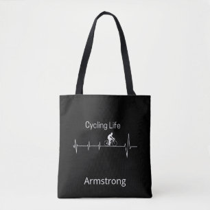 Cycling Life Personalized Heartbeat Design Tote Bag