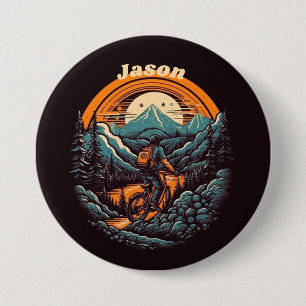 Cycling Life, retro customizable 3 Inch Round Button