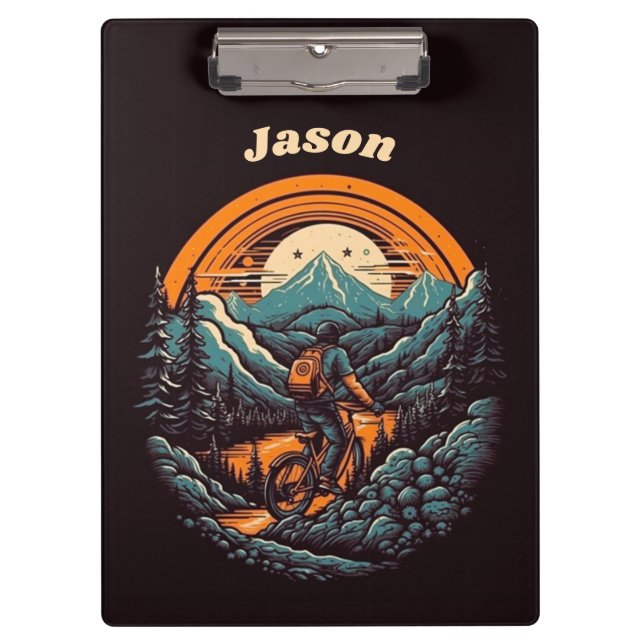 Cycling Life, retro customizable Clipboard (Front)