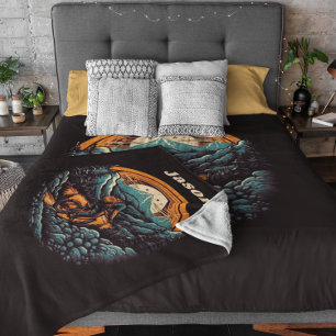 Cycling Life, retro customizable Fleece Blanket